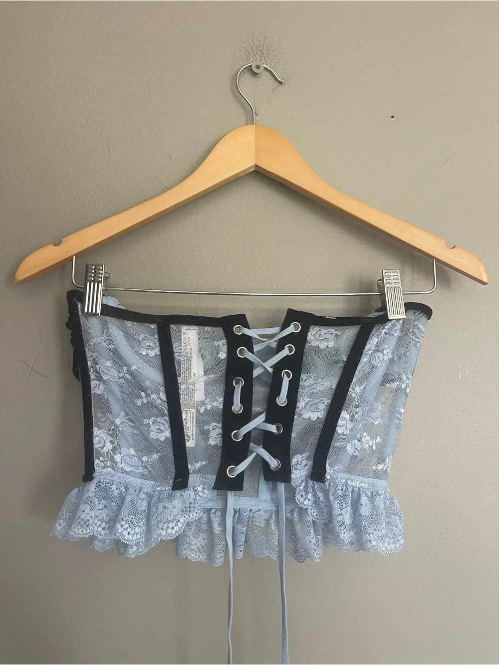 Out From Under Bow Down To Me Velvet & Lace Corset
